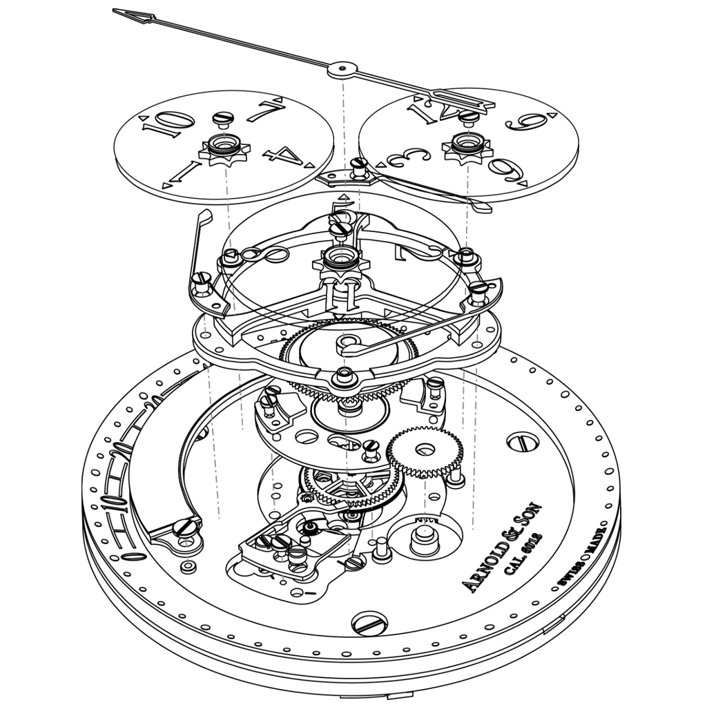 Arnold & Son Golden Wheel 2016 exploded view
